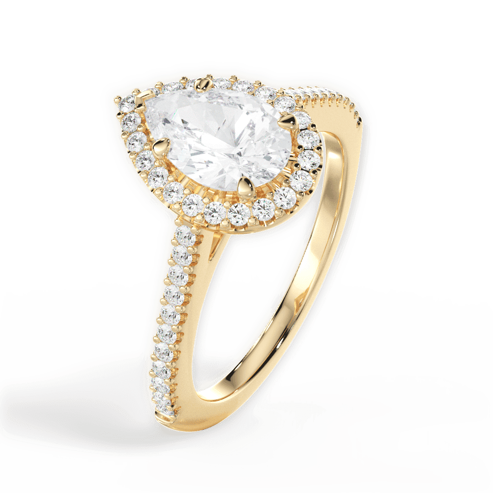 14kt Yellow Gold/18kt Yellow Gold/pear/side