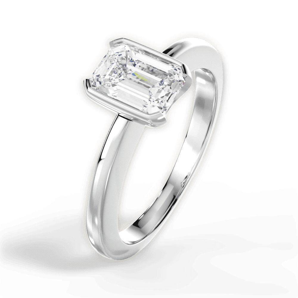 14kt White Gold/18kt White Gold/Platinum/emerald/side