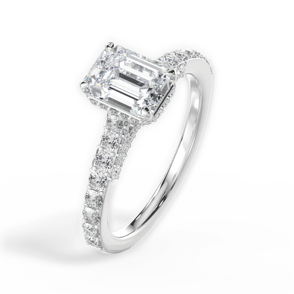 14kt White Gold/18kt White Gold/Platinum/emerald/side