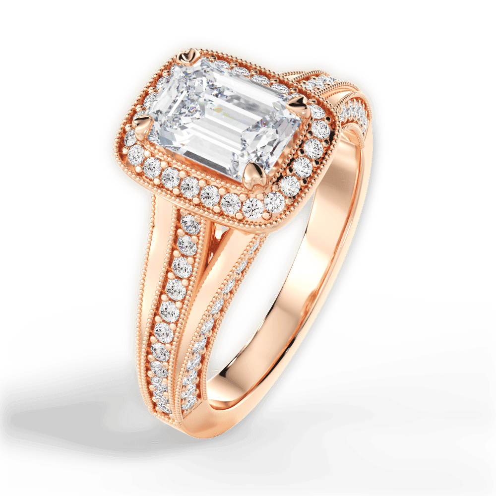 14kt Rose Gold/18kt Rose Gold/emerald/side