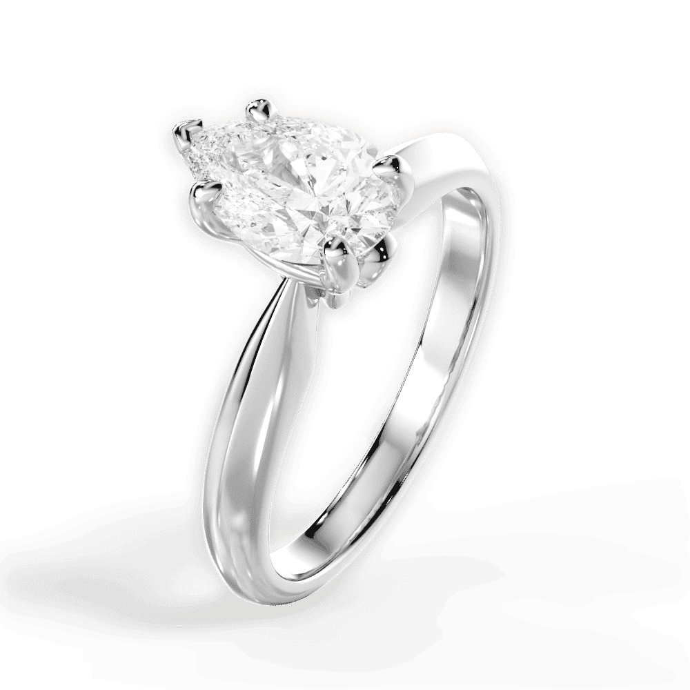 14kt White Gold/18kt White Gold/Platinum/pear/side