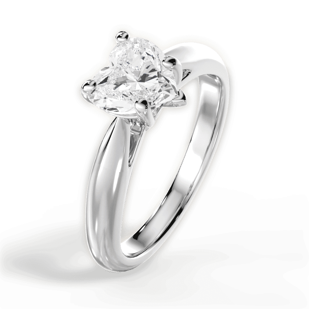 14kt White Gold/18kt White Gold/Platinum/heart/side