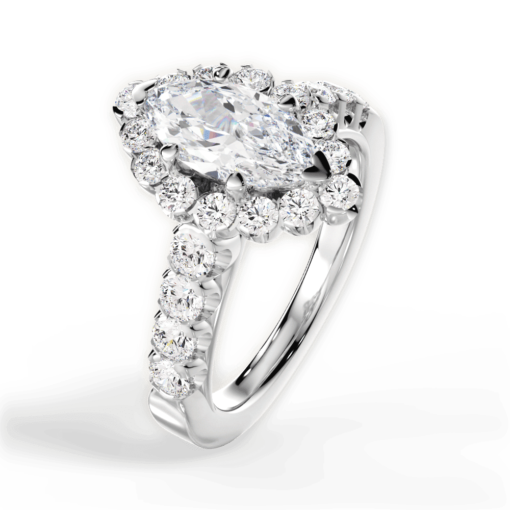 14kt White Gold/18kt White Gold/Platinum/marquise/side