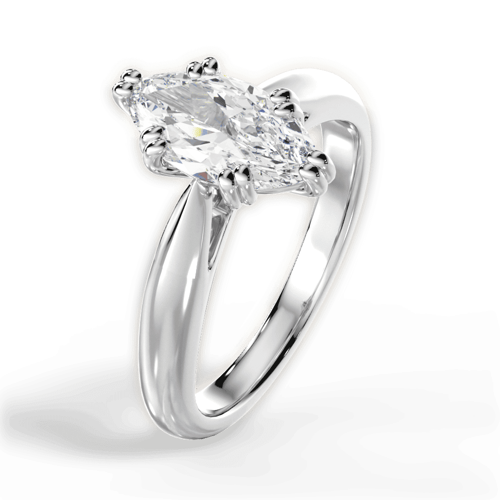14kt White Gold/18kt White Gold/Platinum/marquise/side
