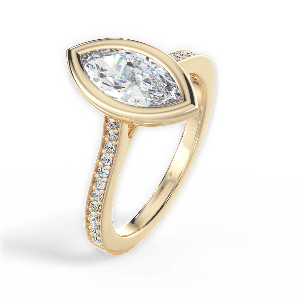14kt Yellow Gold/18kt Yellow Gold/marquise/side