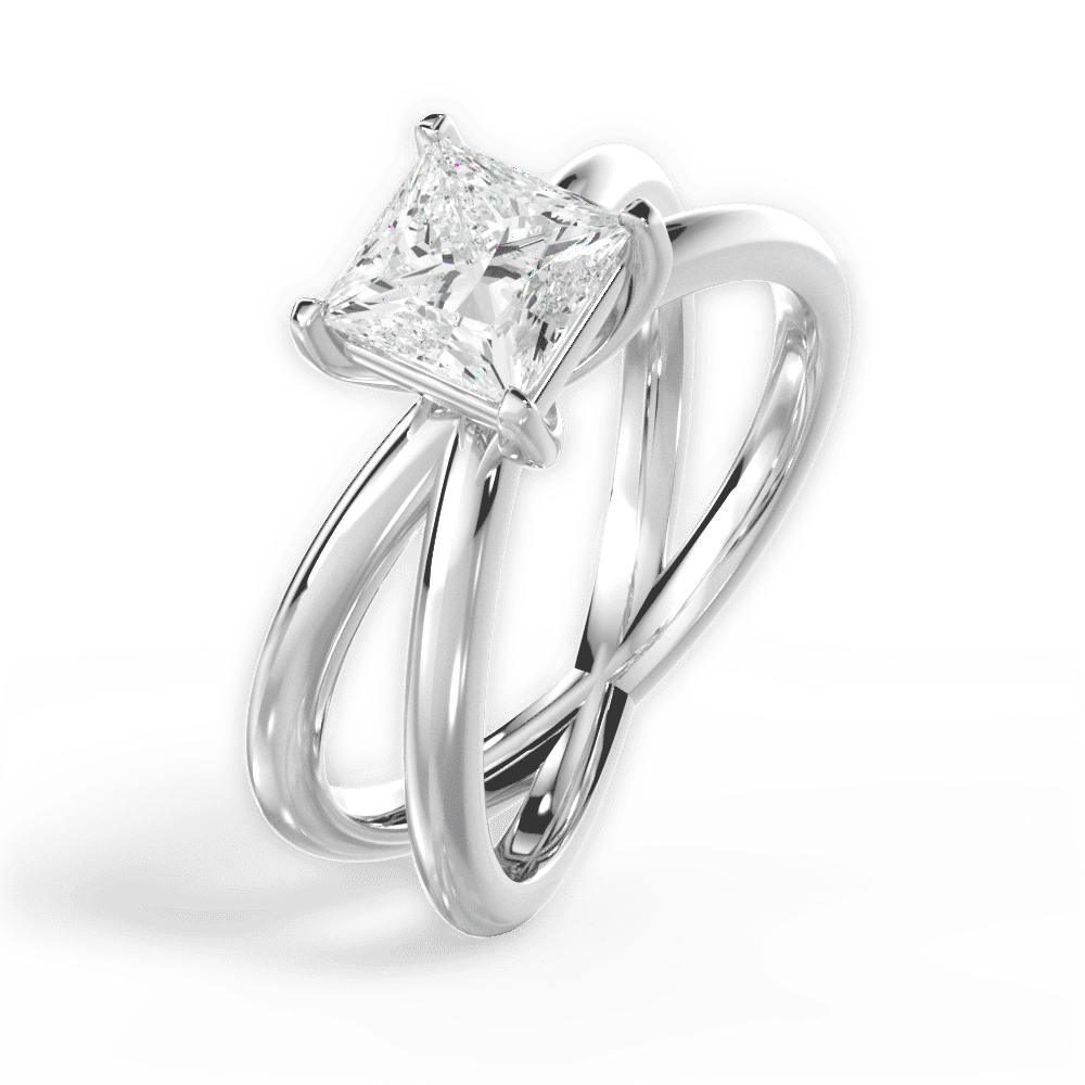 14kt White Gold/18kt White Gold/Platinum/princess/side