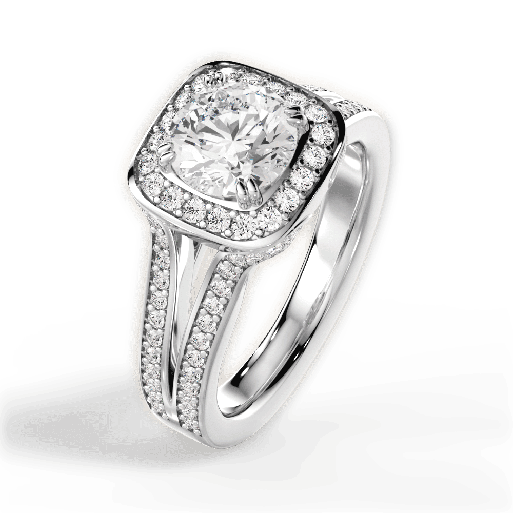 14kt White Gold/18kt White Gold/Platinum/round/side