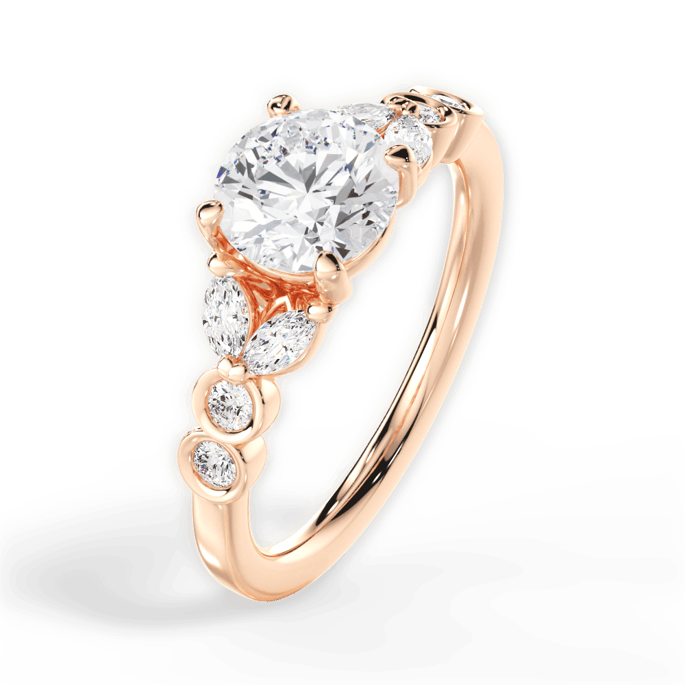 14kt Rose Gold/18kt Rose Gold/round/side