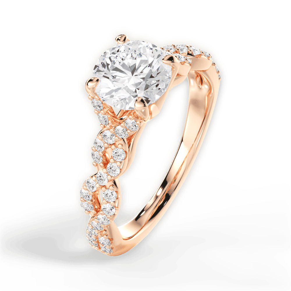 14kt Rose Gold/18kt Rose Gold/round/side