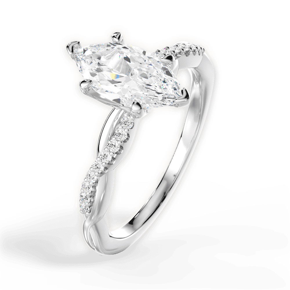 14kt White Gold/18kt White Gold/Platinum/marquise/side