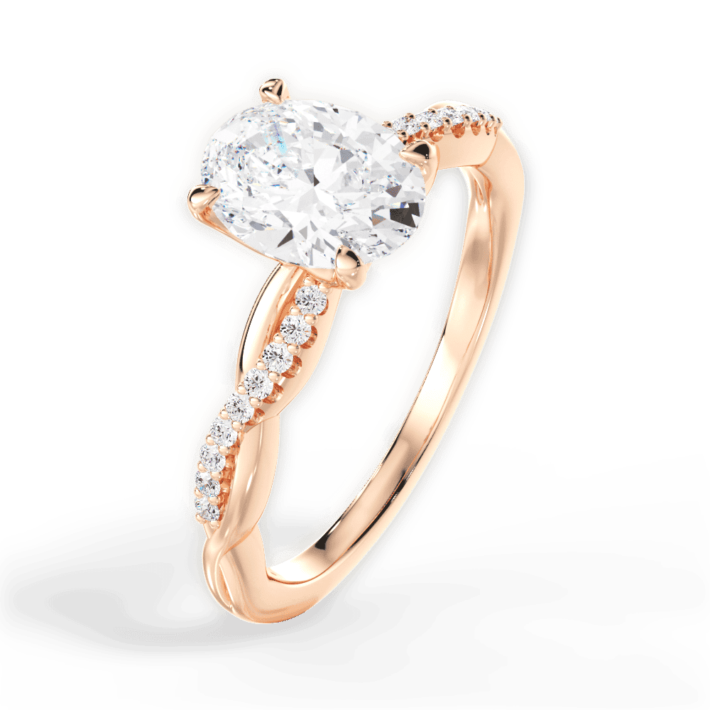 14kt Rose Gold/18kt Rose Gold/oval/side