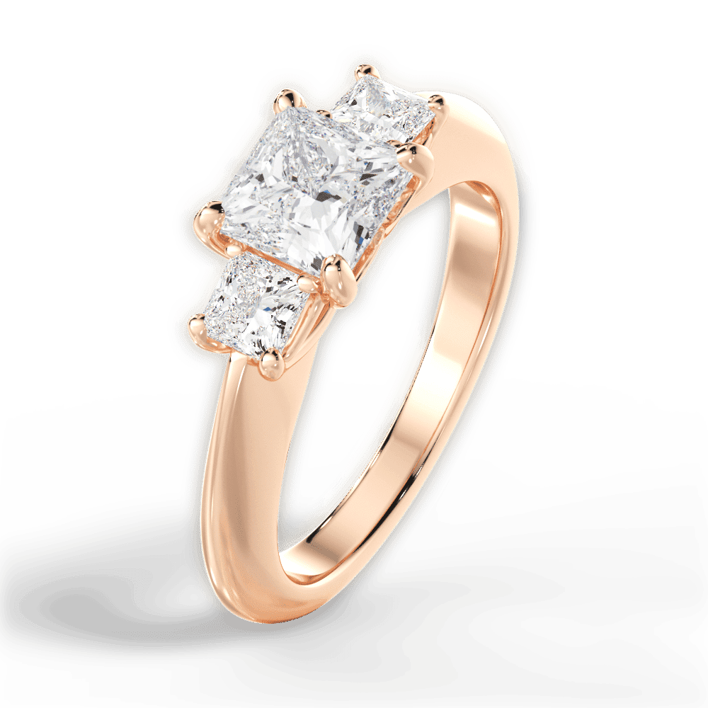 14kt Rose Gold/18kt Rose Gold/princess/side