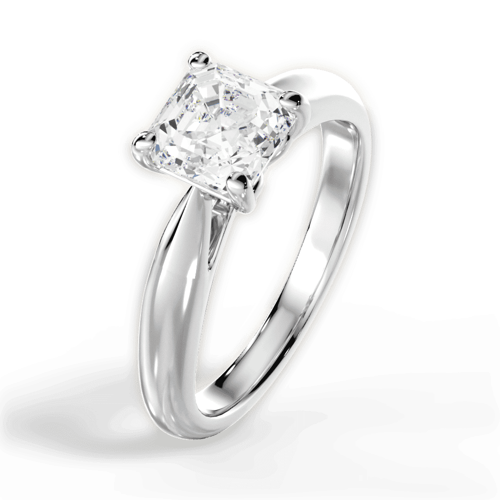 14kt White Gold/18kt White Gold/Platinum/asscher/side