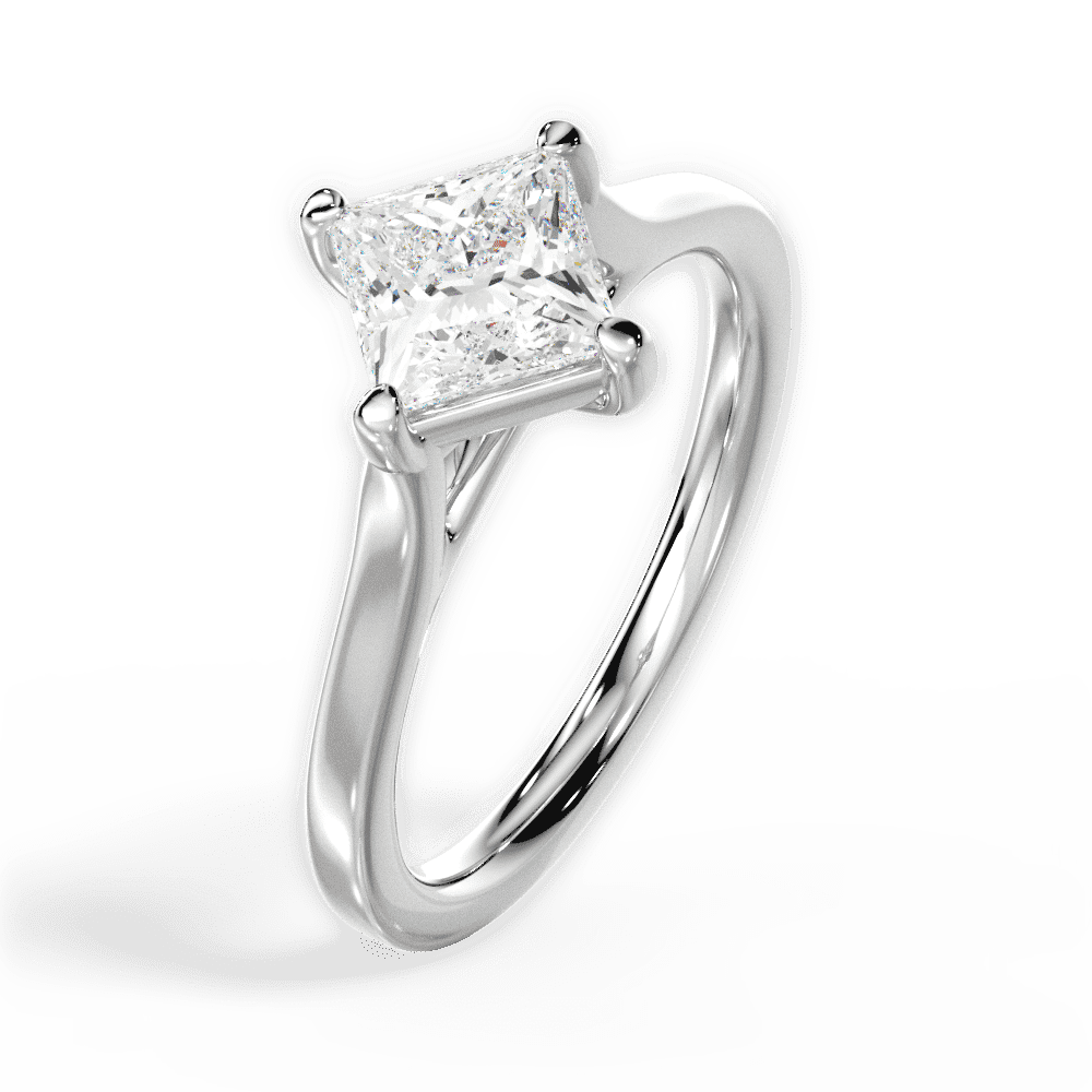 14kt White Gold/18kt White Gold/Platinum/princess/side