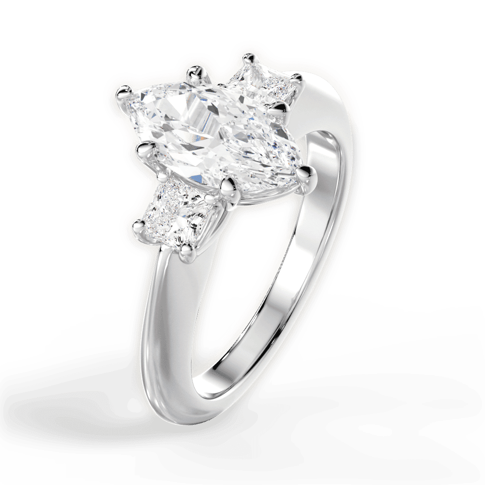 14kt White Gold/18kt White Gold/Platinum/marquise/side