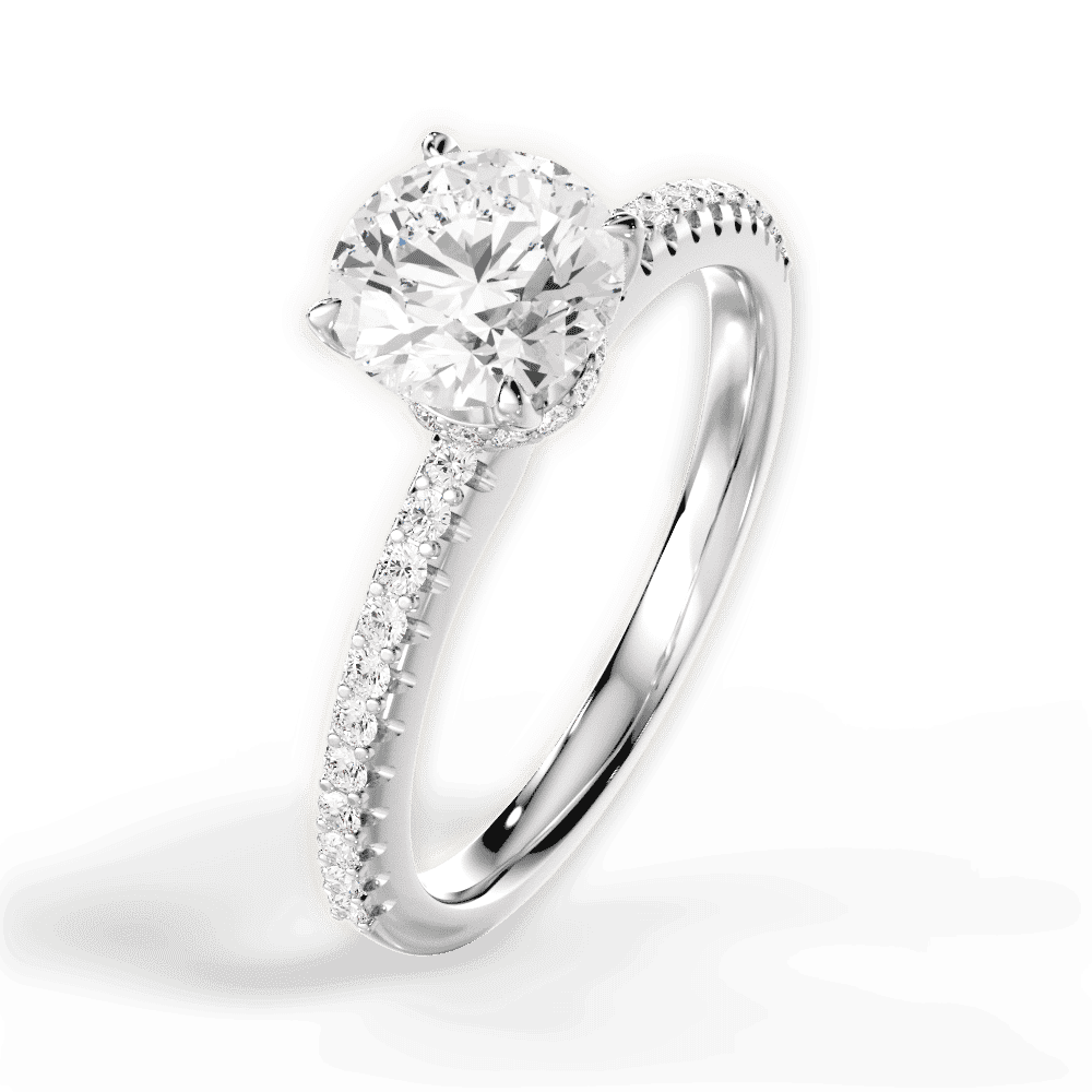 14kt White Gold/18kt White Gold/Platinum/round/side