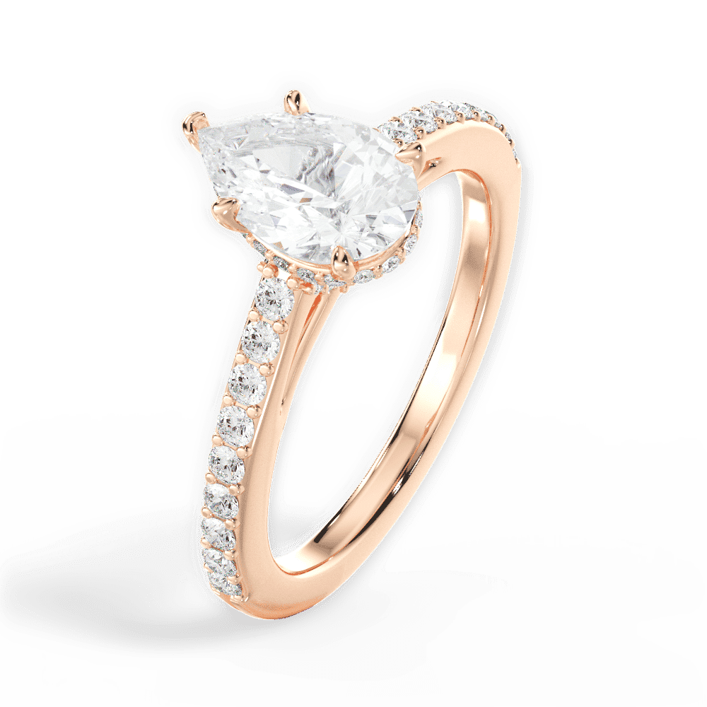 14kt Rose Gold/18kt Rose Gold/pear/side