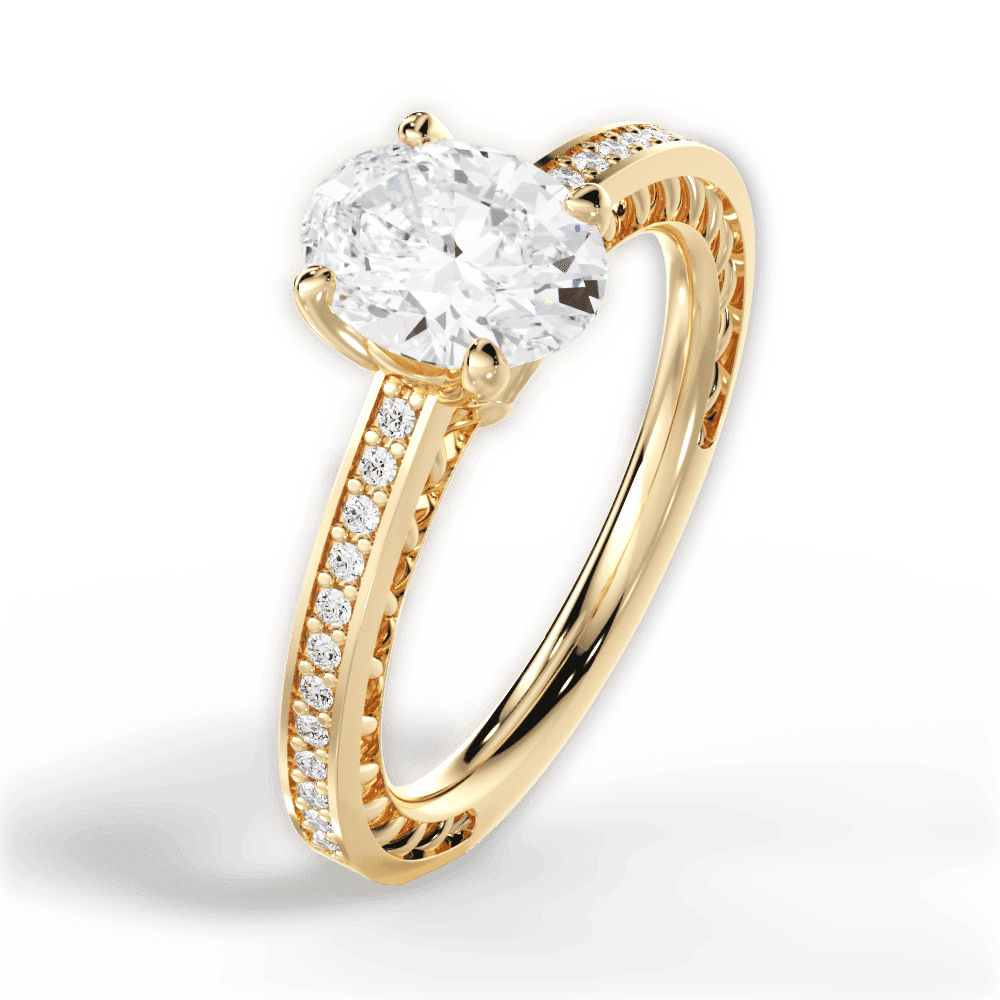 14kt Yellow Gold/18kt Yellow Gold/oval/side