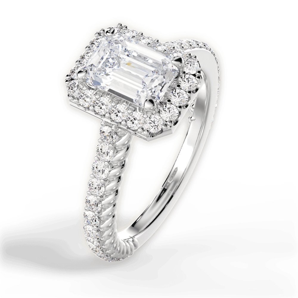 14kt White Gold/18kt White Gold/Platinum/emerald/side