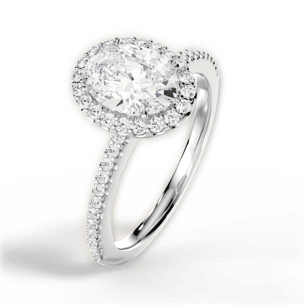 14kt White Gold/18kt White Gold/Platinum/oval/side