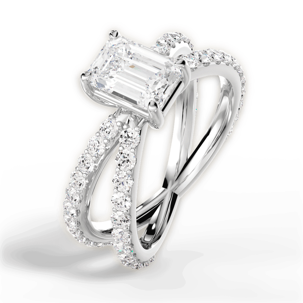 14kt White Gold/18kt White Gold/Platinum/emerald/side
