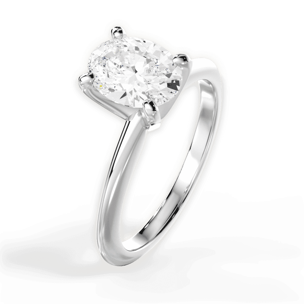 14kt White Gold/18kt White Gold/Platinum/oval/side