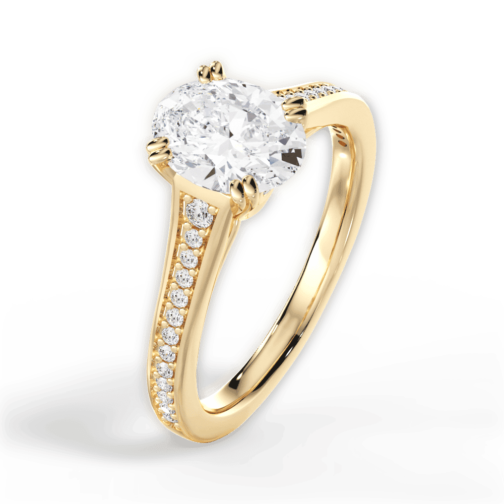 14kt Yellow Gold/18kt Yellow Gold/oval/side