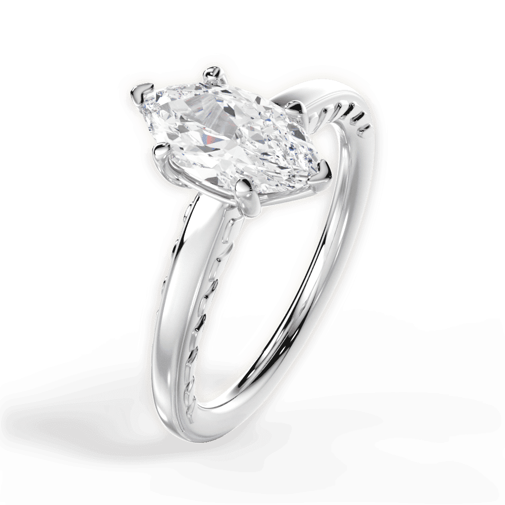 14kt White Gold/18kt White Gold/Platinum/marquise/side