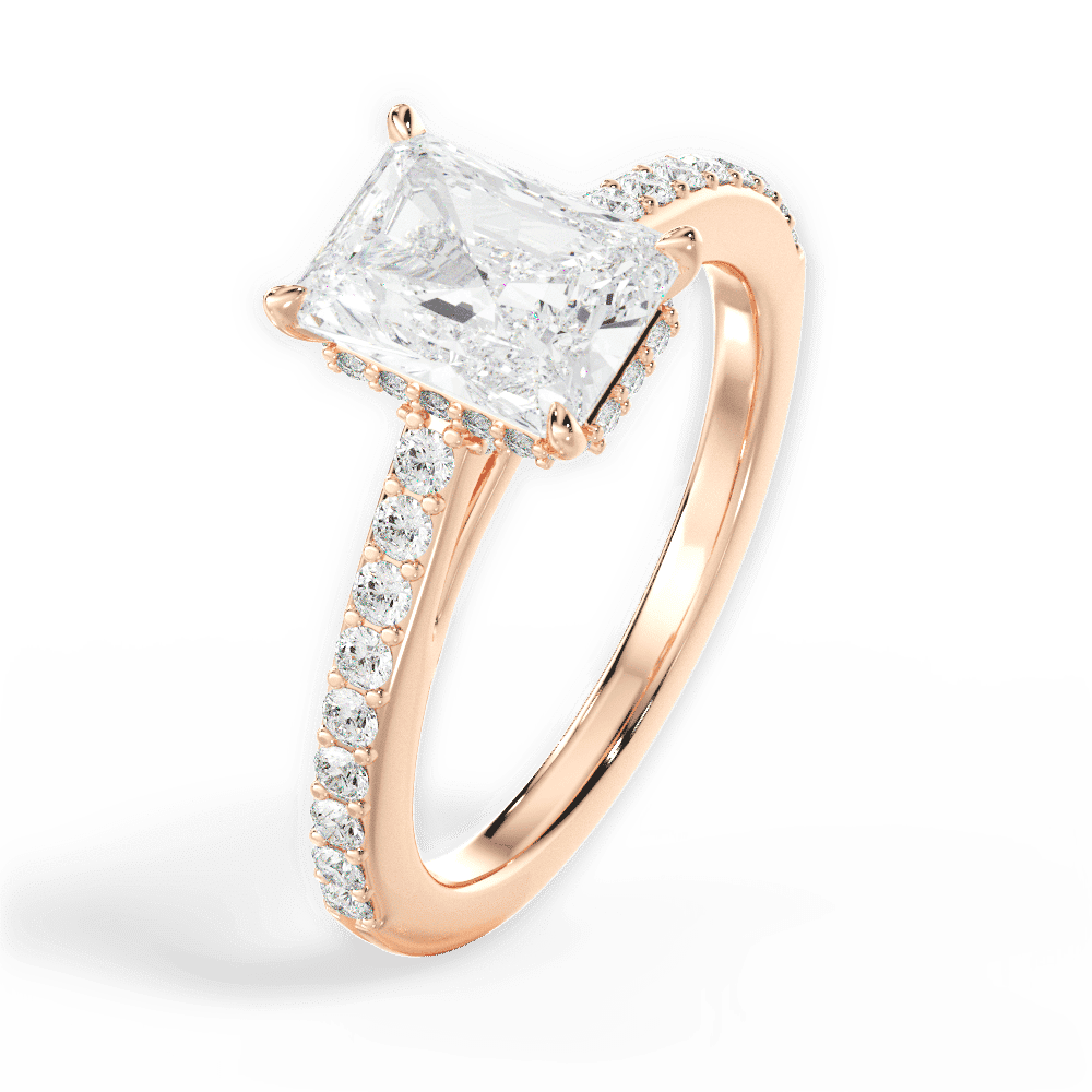 14kt Rose Gold/18kt Rose Gold/radiant/side