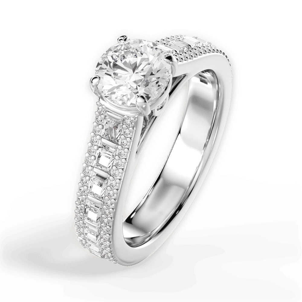 14kt White Gold/18kt White Gold/Platinum/round/side
