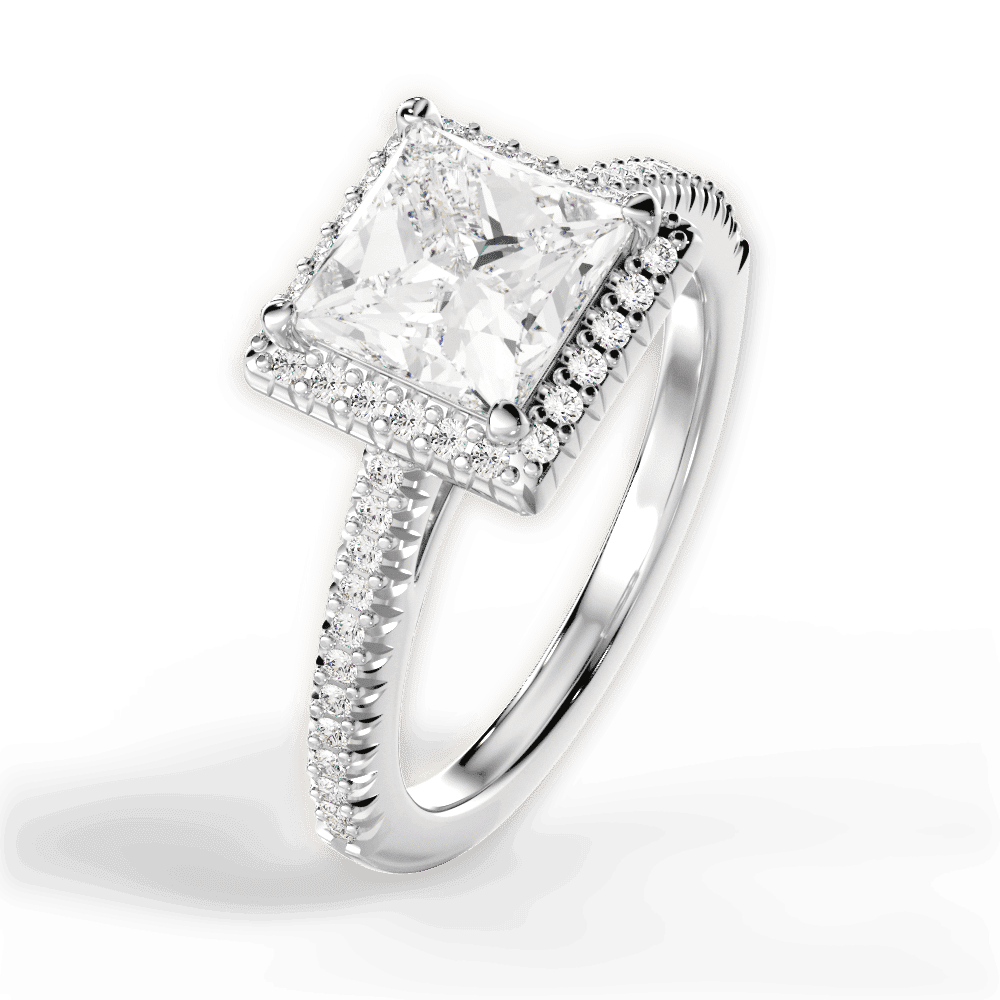 14kt White Gold/18kt White Gold/Platinum/princess/side