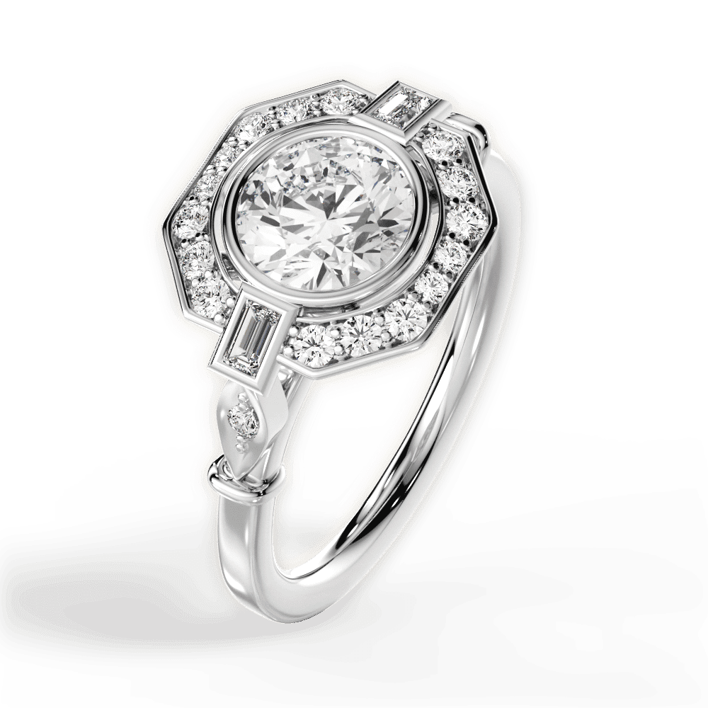 14kt White Gold/18kt White Gold/Platinum/round/side