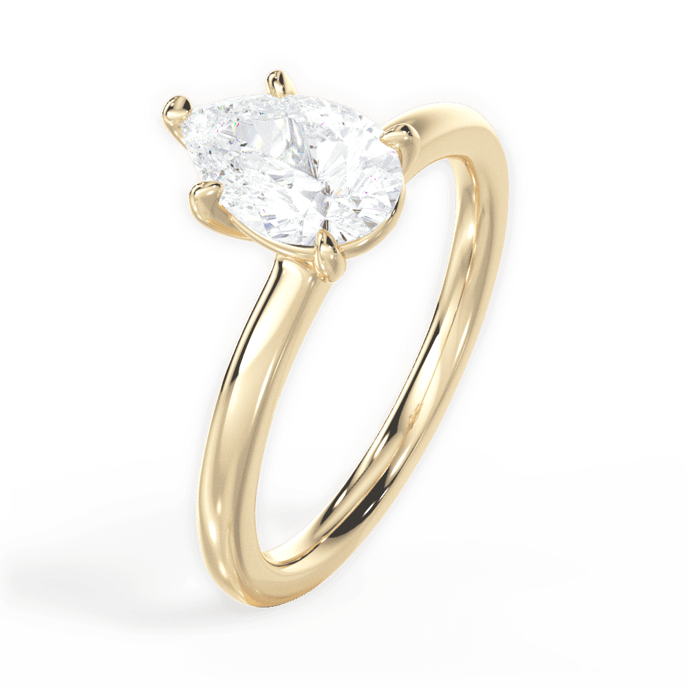 14kt Yellow Gold/18kt Yellow Gold/pear/side
