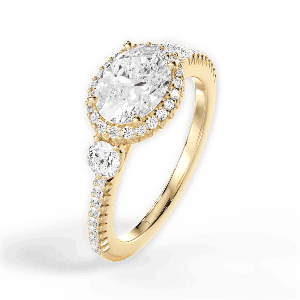 14kt Yellow Gold/18kt Yellow Gold/oval/side