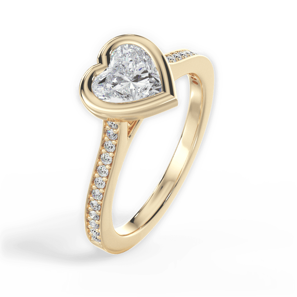 14kt Yellow Gold/18kt Yellow Gold/heart/side