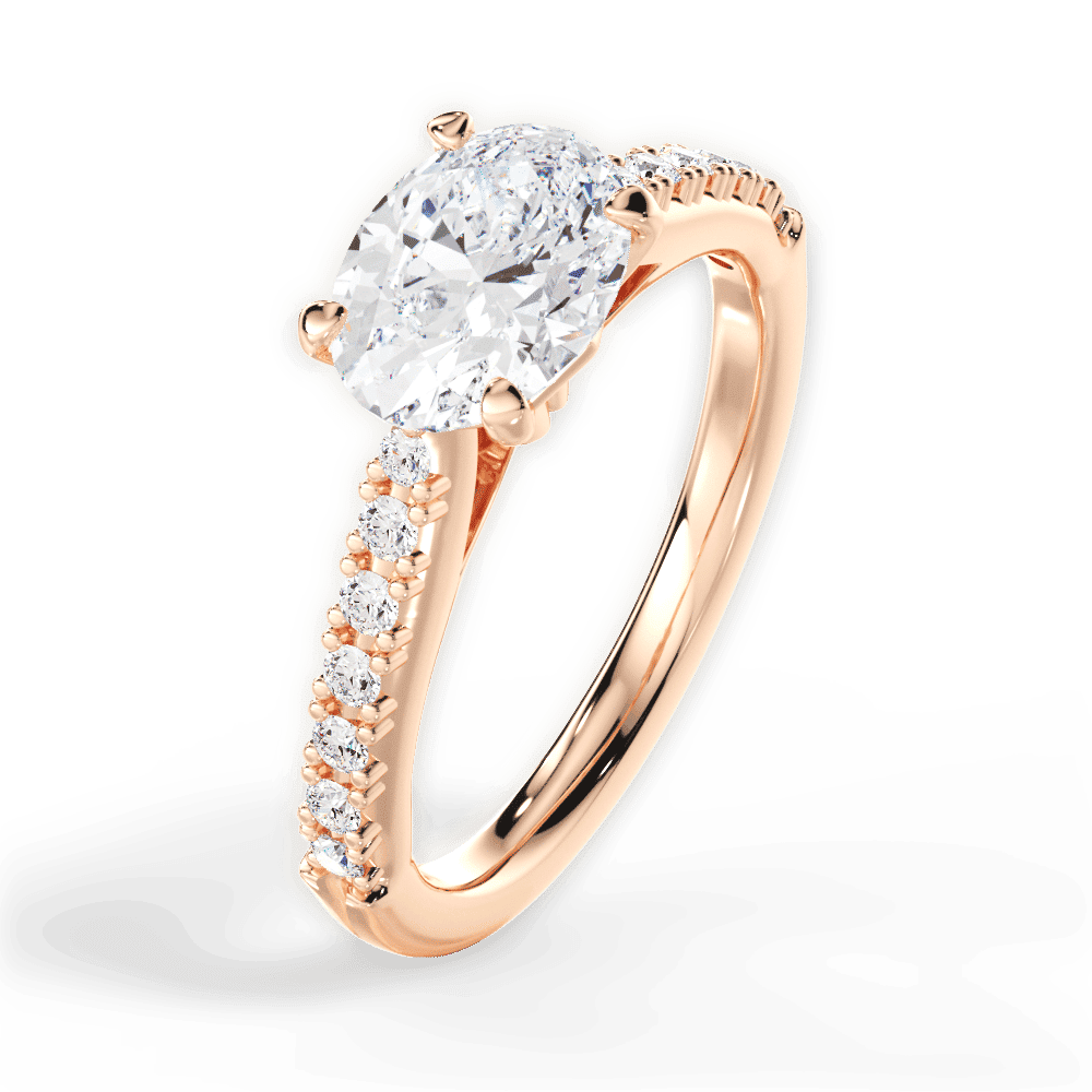 14kt Rose Gold/18kt Rose Gold/oval/side
