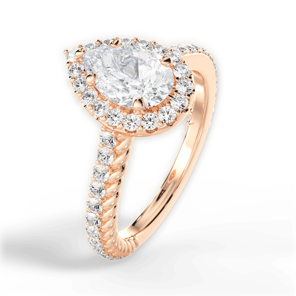 14kt Rose Gold/18kt Rose Gold/pear/side