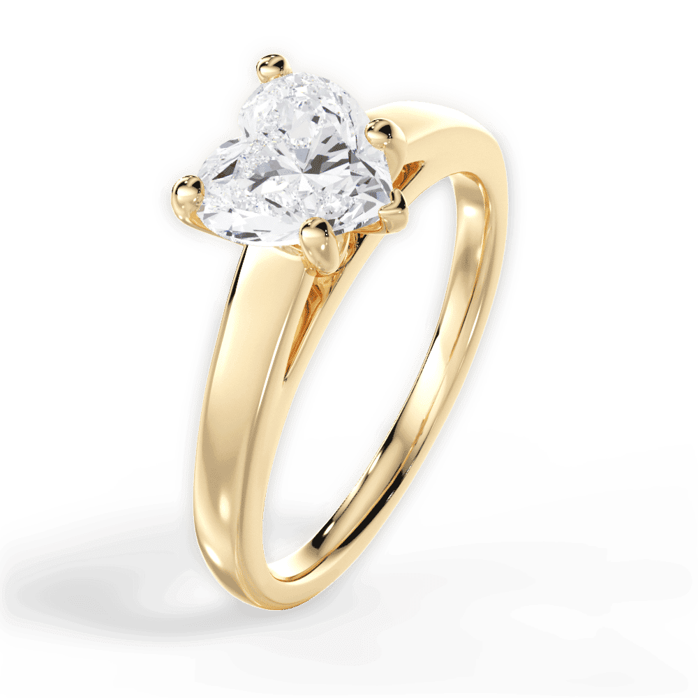 14kt Yellow Gold/18kt Yellow Gold/heart/side