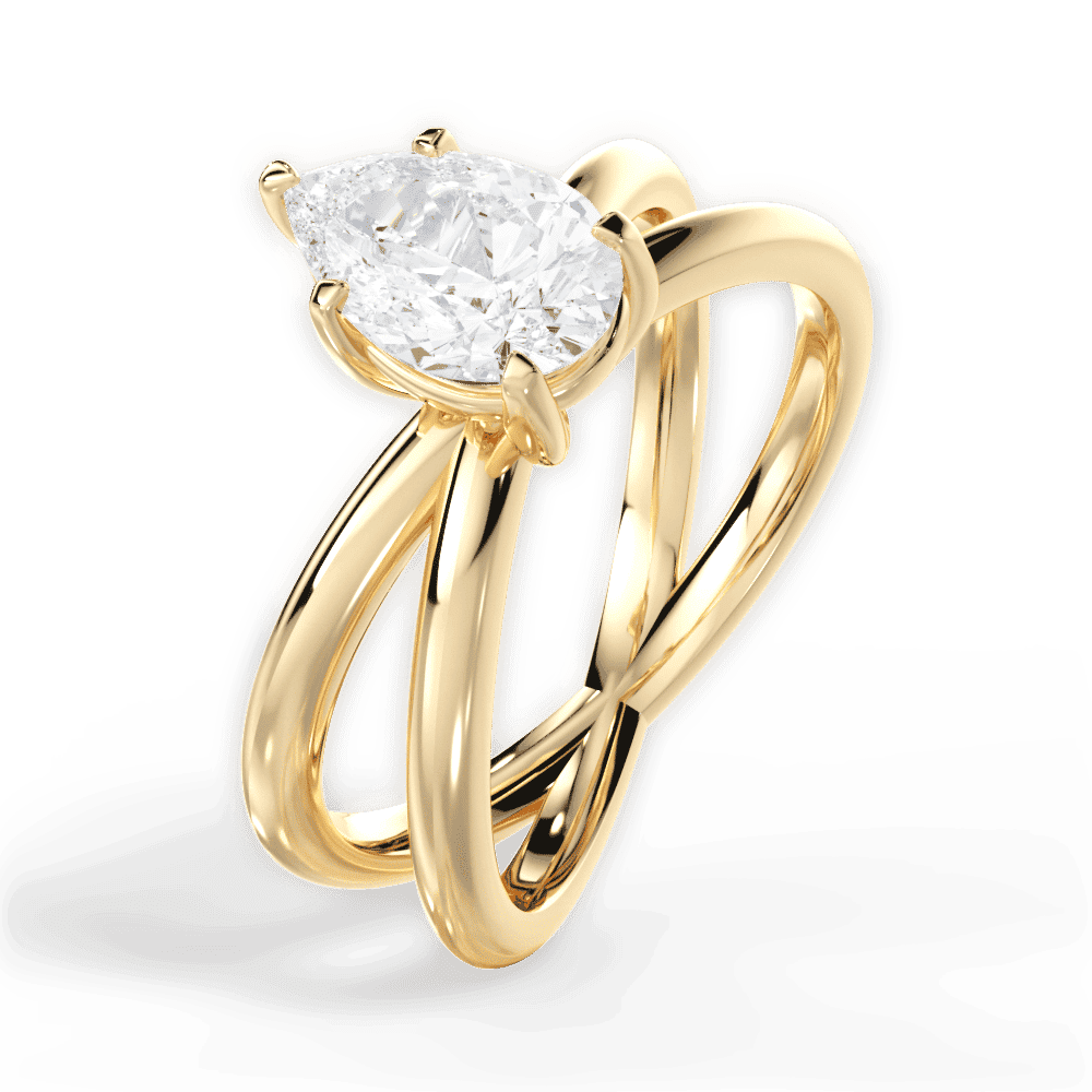 14kt Yellow Gold/18kt Yellow Gold/pear/side