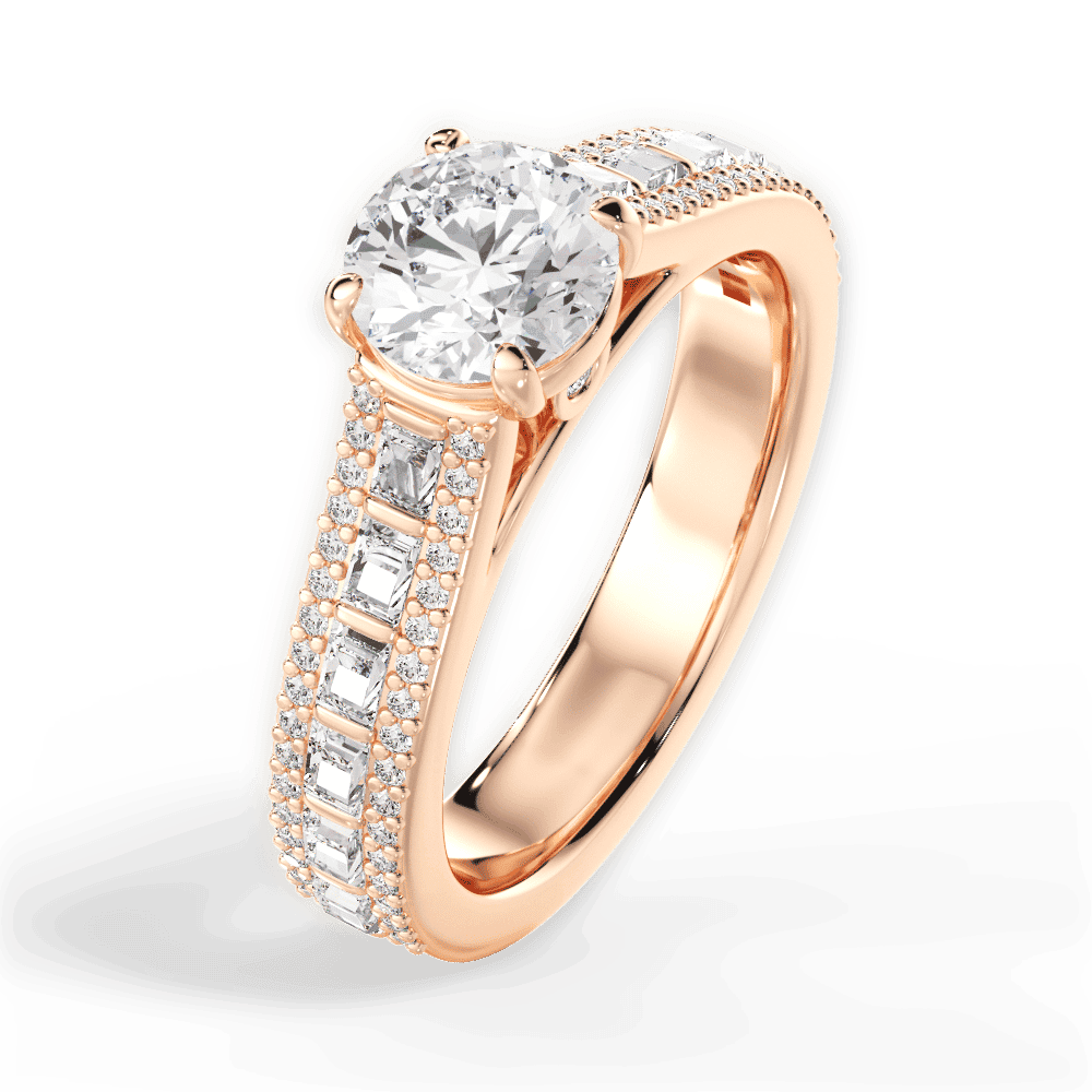 14kt Rose Gold/18kt Rose Gold/round/side