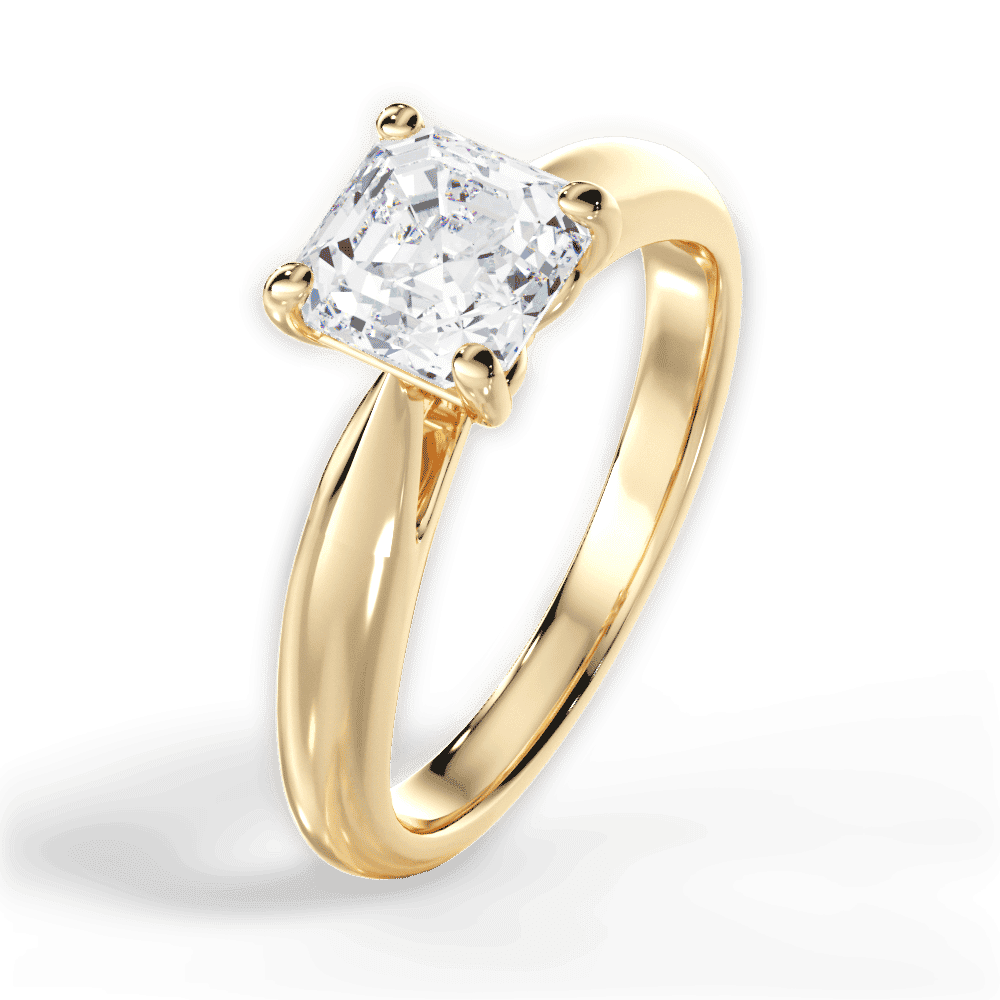 14kt Yellow Gold/18kt Yellow Gold/asscher/side