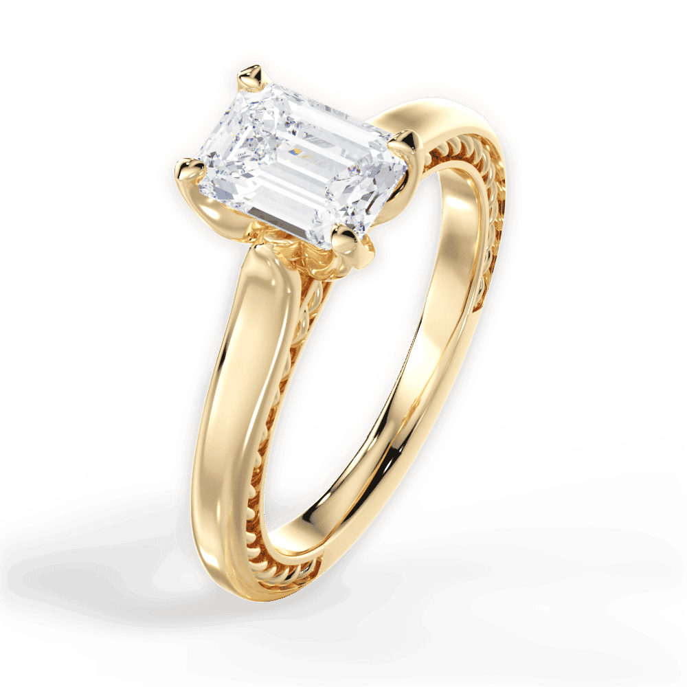 14kt Yellow Gold/18kt Yellow Gold/emerald/side
