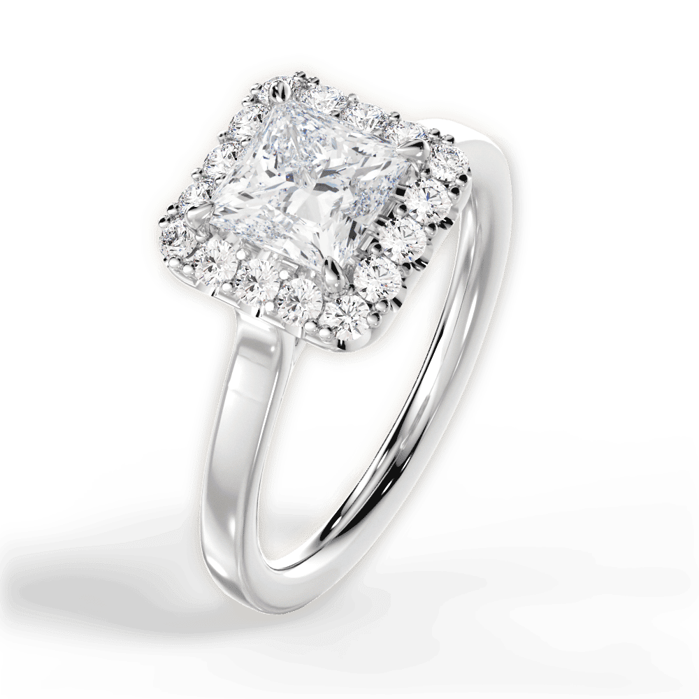 14kt White Gold/18kt White Gold/Platinum/princess/side