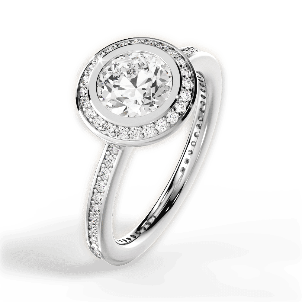 14kt White Gold/18kt White Gold/Platinum/round/side
