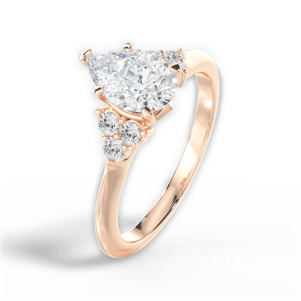 14kt Rose Gold/18kt Rose Gold/pear/side