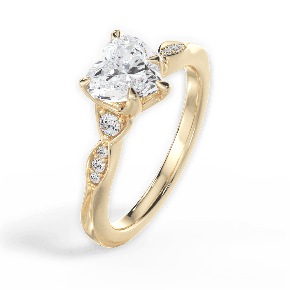 14kt Yellow Gold/18kt Yellow Gold/heart/side