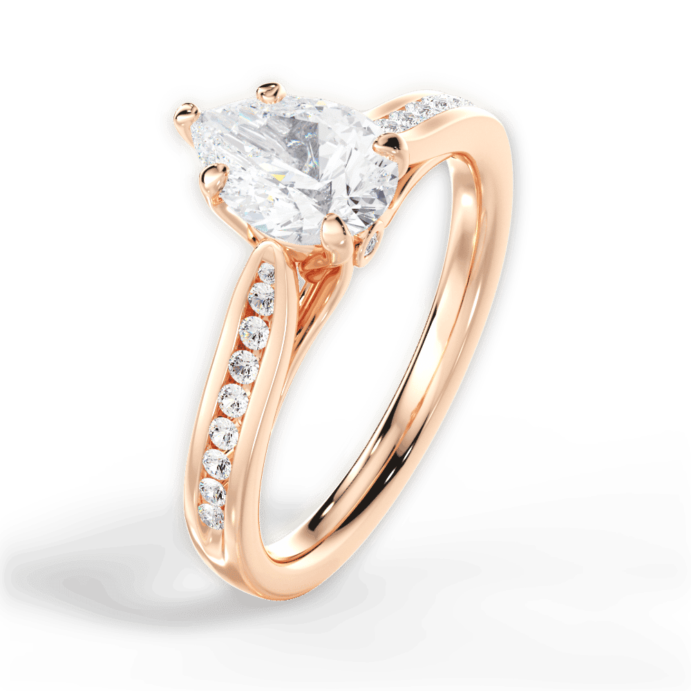 14kt Rose Gold/18kt Rose Gold/pear/side