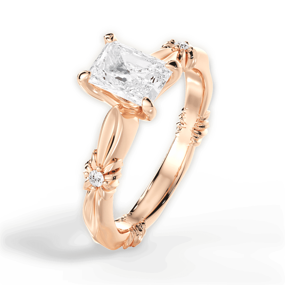 14kt Rose Gold/18kt Rose Gold/radiant/side