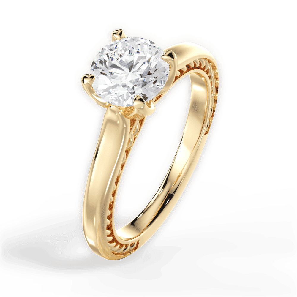 14kt Yellow Gold/18kt Yellow Gold/round/side