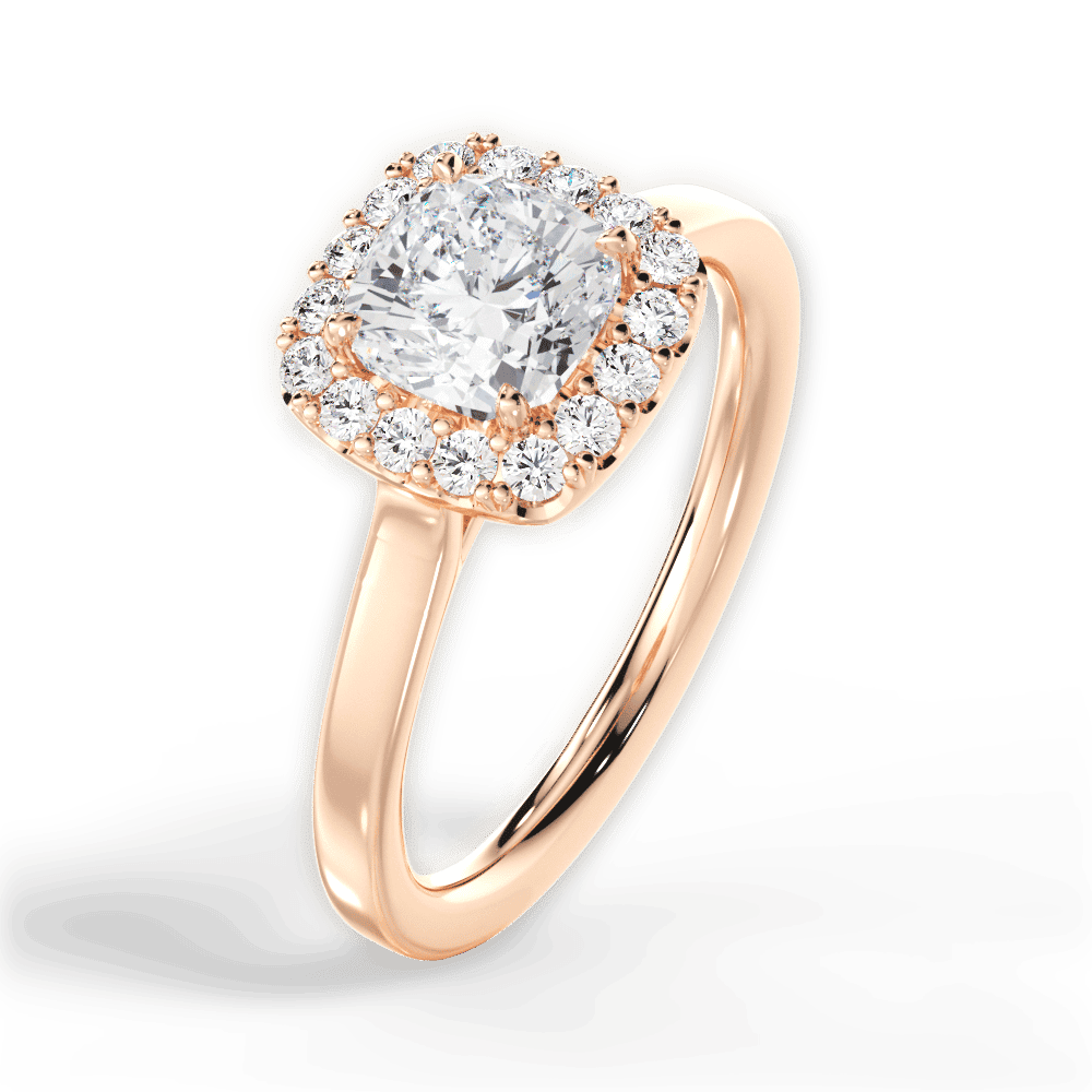 14kt Rose Gold/18kt Rose Gold/cushion/side